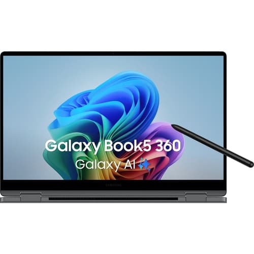Samsung Galaxy Book5 360 Intel Core Ultra 7 256V Portátil 39,6 cm (15.6") Pantalla táctil Full HD 16 GB LPDDR5x-SDRAM 512 GB SSD Wi-Fi 7 (802.11be) Windows 11 Pro Gris