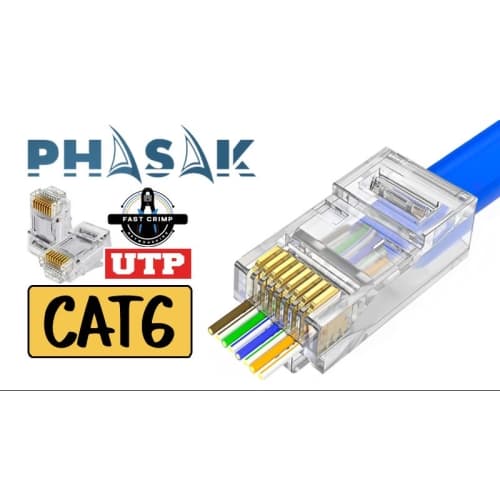 Conector Phasak FastCrimp Cat. 6 UTP AWG22 a 24 (10 unid)
