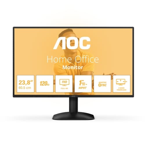 AOC 24B31H Monitor 23.8" LED IPS FullHD 120Hz - Respuesta 1ms - HDMI, VGA - VESA 100x100mm - Color Negro