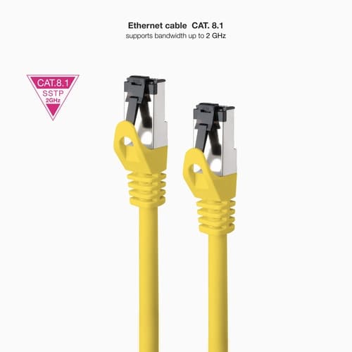 CABLE RED CAT8.1 2GHZ LSZH SSTP AWG26 AMARILLO 2 M