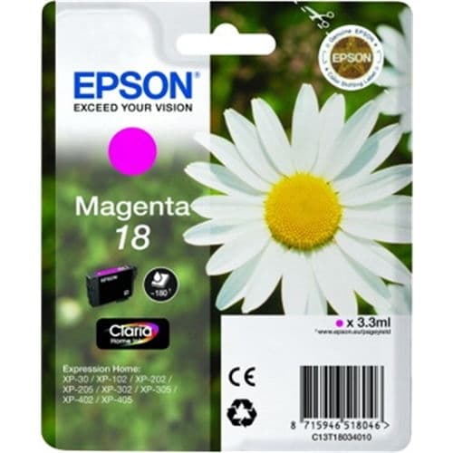 EPSON CARTUCHO MAGENTA 18 CLARIA HOME PACK 1 EXPRESSION HOME XP-/102/205/305/405