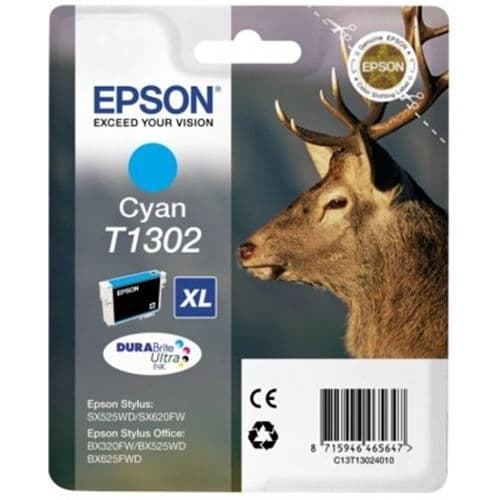 EPSON CARTUCHO CIAN T1302 STYLUS SX/525WD/620FW STYLUS OFFICE BX/320FW/320/525WD/625FWD/925FWD STYLUS OFFICE B/42WD