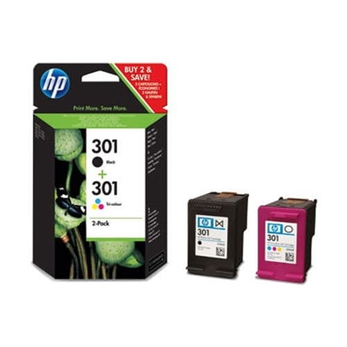 HP CARTUCHO J3M81AE NEGRO/TRICOLOR Nº301 190 PAG. PACK 2 DESKJET/1000/1050/1050A/2000/2050/2050SE/2050A/2054A/3000/3050/3050SE/3050VE/3050A/3052A/3054A-N9J72AE/CR340