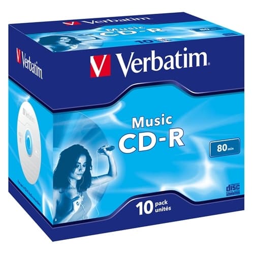 VERBATIM CD-R AUDIO 700MB 12X JEWEL CASE 10 80 MINUTOS