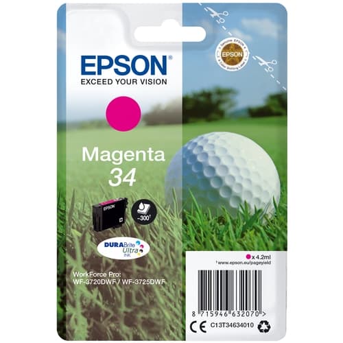 EPSON Cartucho 34 magenta WF3720 WF3725 DURABrite Ultra ink 4.2ml