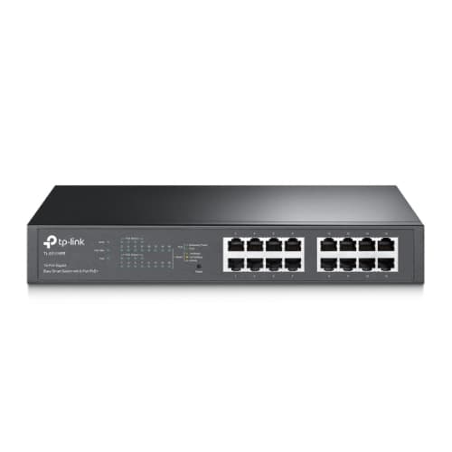 TP-Link - Switch TL-SG1016PE - 16 puertos 10/100/1000 Gigabit - 8 puertos POE+ - Gestionable EasySmart - Carcasa Metalica