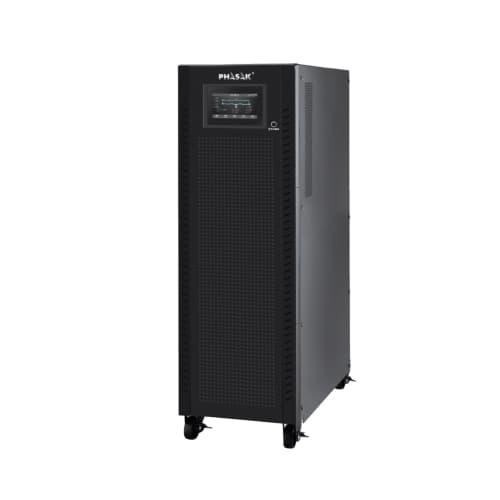 Phasak - SAI PH 9273 - Online - Trifasico/Trifasico - 10KVA / 10KW - Formato Torre - Bornes - LCD - RS232/USB - Baterias 20x 9Ah - 2 años garantía in situ con baterías