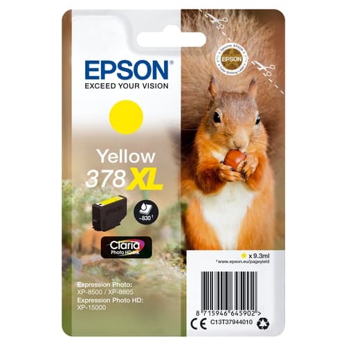 EPSON Amarillo 378XL Claria Photo HD Ink