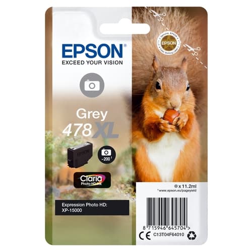 Epson Cartucho de tinta gris 11.2 ml C13T04F64010 (478XL)