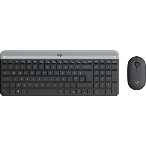Logitech - MK470 Slim Pack Inalambrico USB Teclado 12 Teclas FN + Raton 1000dpi - 3 Botones - Ultafinos - Silenciosos - Uso Ambidiestro - Color Negro