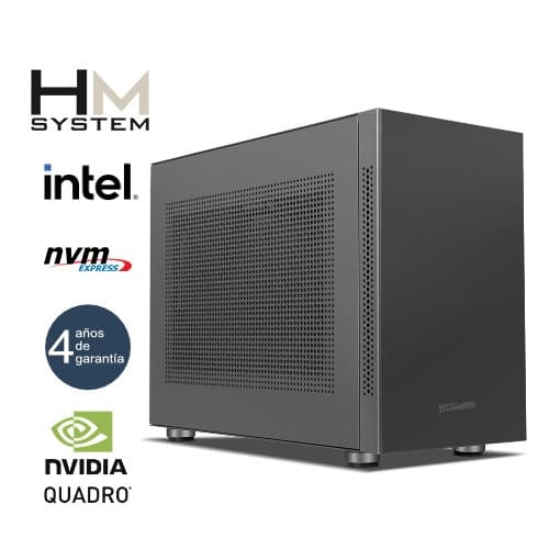 HM System CAD BASIC 123250 - Workstation Torre - Intel Core i7 12700F -  32GB DDR4 - 1TB SSD NVMe - Quadro RTX A1000 8GB - 4 x mDP - 650W 80+ Bronze - 4 años garantía - 30 días DOA