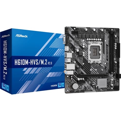 Placa base 1700 microATX ASRock H610M-HVS/M.2 R2.0 2xDDR4 (hasta 64GB 3200 Mhz OC) - 4xSATA - 1 x M.2 - USB 2.0 (4/2) - USB 3.2 (2/2) - HDMI - VGA