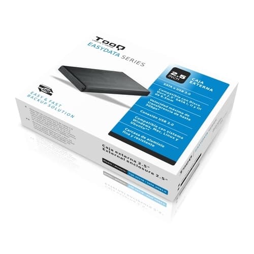 TooQ - Carcasa aluminio de HDD / SSD TQE-2527B - 2.5" - SATA3 - USB 3.0 - Negra