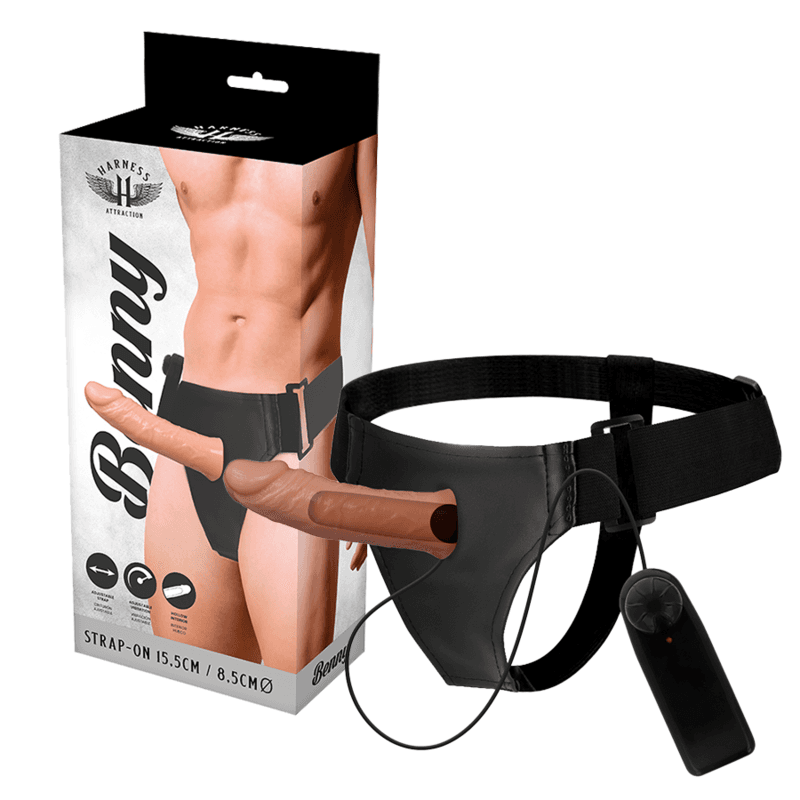 HARNESS ATTRACTION - ARNÉS  HUECO BENNY CON VIBRADOR 15 CM -O- 4.5 CM