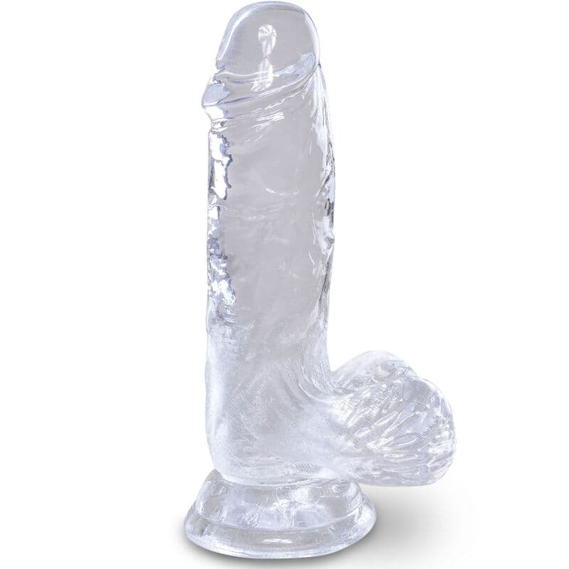 KING COCK - CLEAR PENE REALÍSTICO CON TESTÍCULOS 10.1 CM TRANSPARENTE
