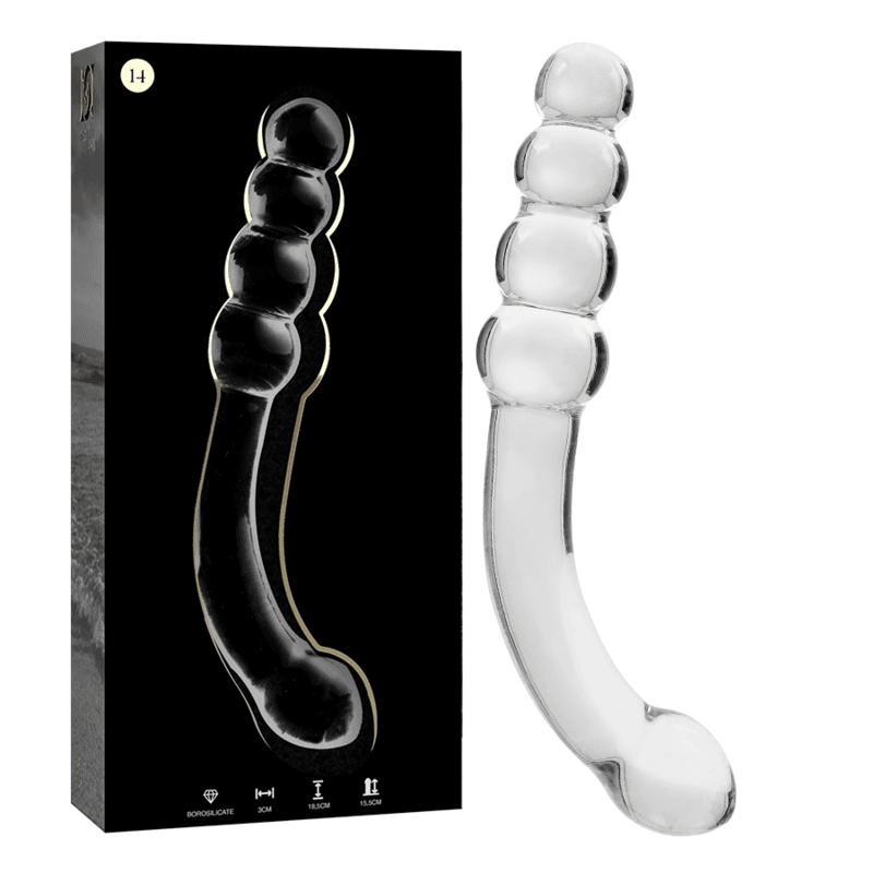 NEBULA SERIES BY IBIZA - MODELO 14 DILDO CRISTAL TRANSPARENTE 18.5 CM -O- 3 CM