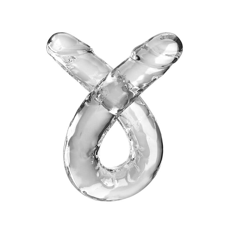 KING COCK - DOUBLE TROUBLE DILDO DOBLE 46 CM TRANSPARENTE