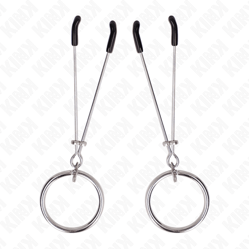 KINK - PINZAS PARA PEZONES FINA CON ARO PLATEADO 7 CM