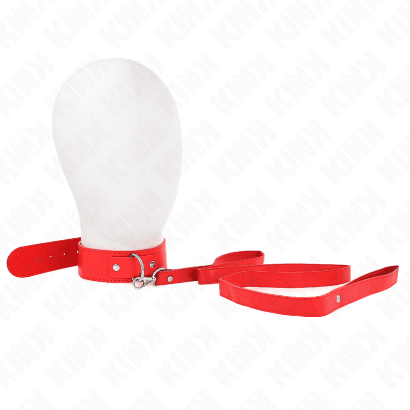 KINK - COLLAR CON CORREA 116 CM FINO ROJO AJUSTABLE 32-50 CM X 8 CM