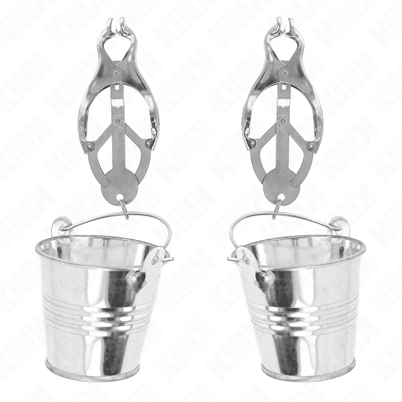 KINK - PINZAS PARA PEZONES ESTILO JAPONÉS CON CUBOS PLATEADO