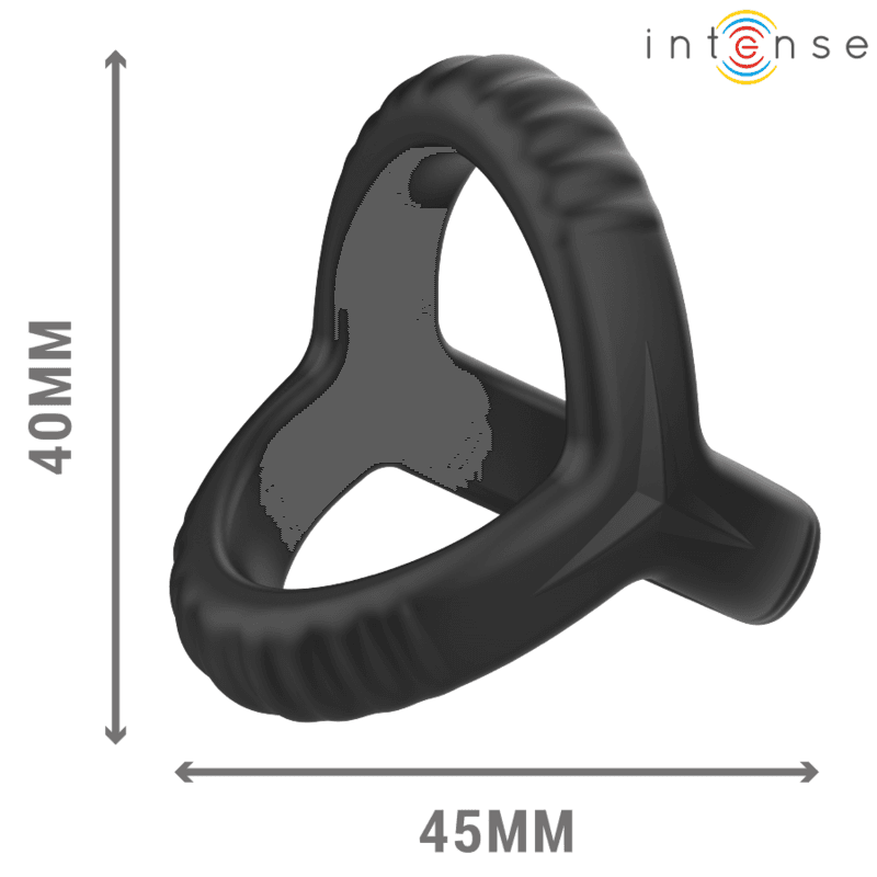 INTENSE - CARSON ANILLO DOBLE PARA PENE SILICONA NEGRO MODELO 4