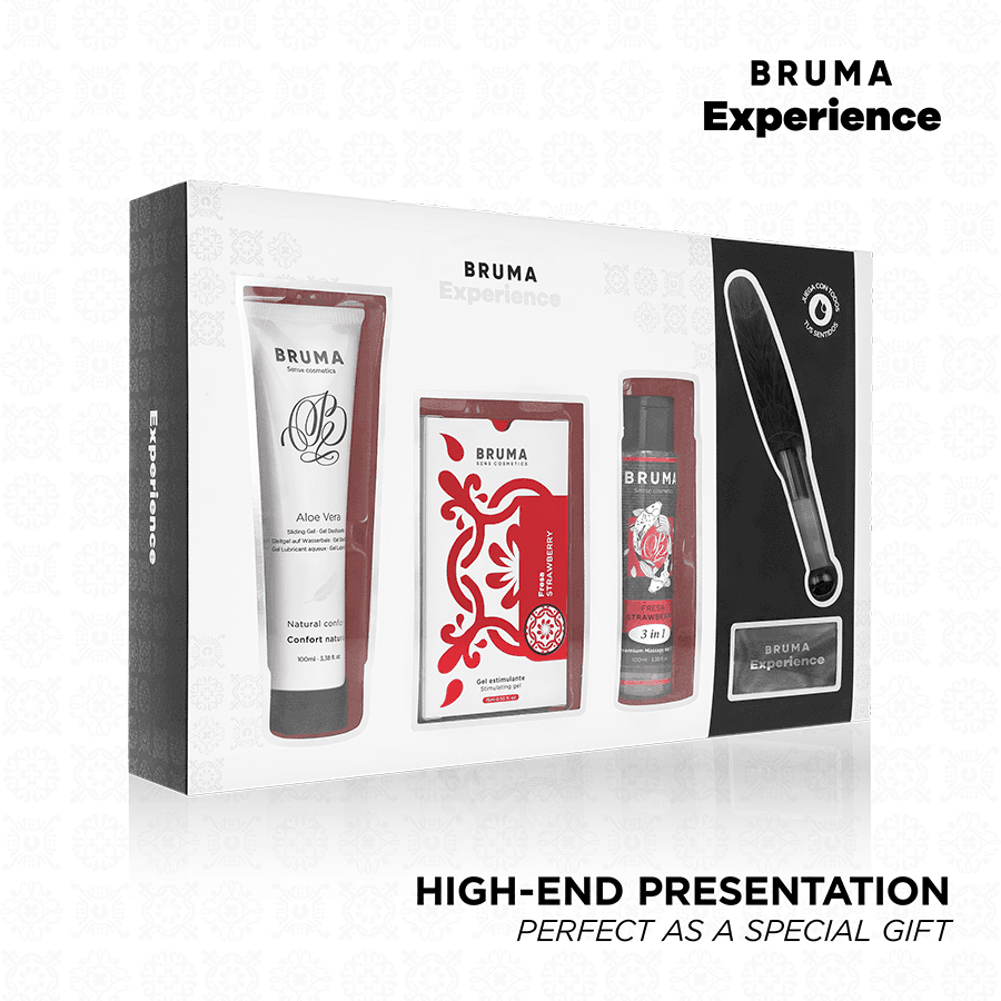 BRUMA XPERIENCE - KIT TENTACIÓN DULCE FRESA CON POTENCIADOR DE ORGASMOS