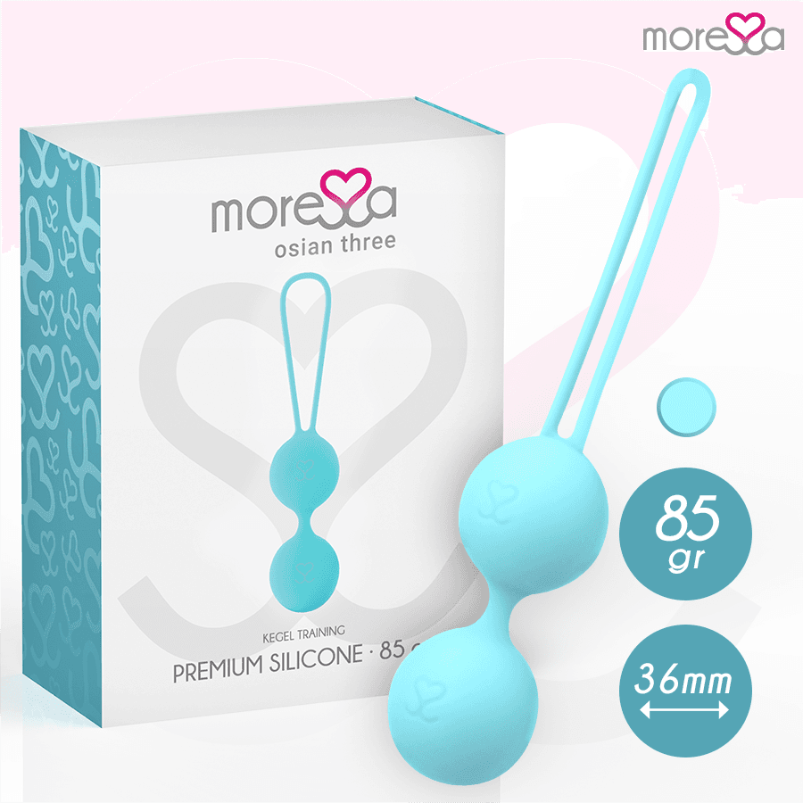 MORESSA - OSIAN THREE ENTRENAMIENTO SUELO PELVICO 85 gr PREMIUM SILICONA TURQUESA