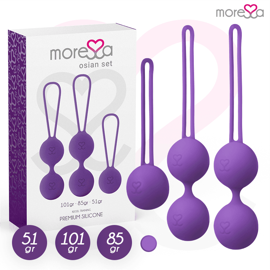 MORESSA - OSIAN SET Osian One; 51 Gr / Osian Two; 101 Gr / Osian Three 85 gr PREMIUM SILICONA LILA