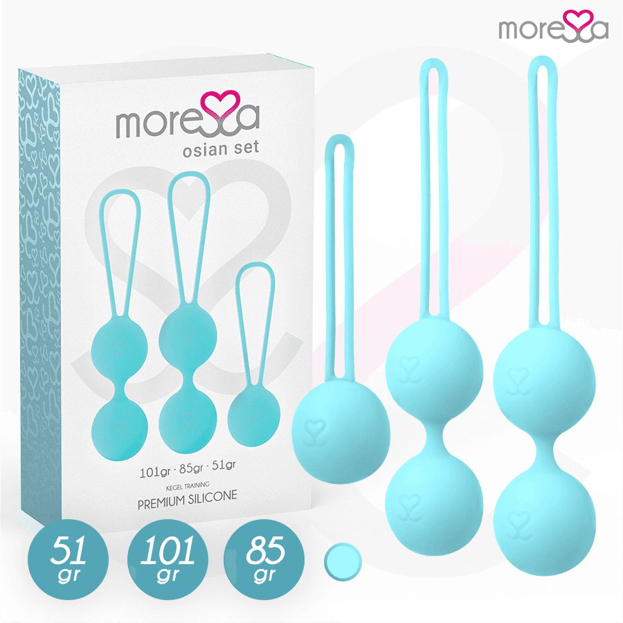 MORESSA - OSIAN SET Osian One; 51 Gr / Osian Two; 101 Gr / Osian Three 85 gr PREMIUM SILICONA TURQUESA