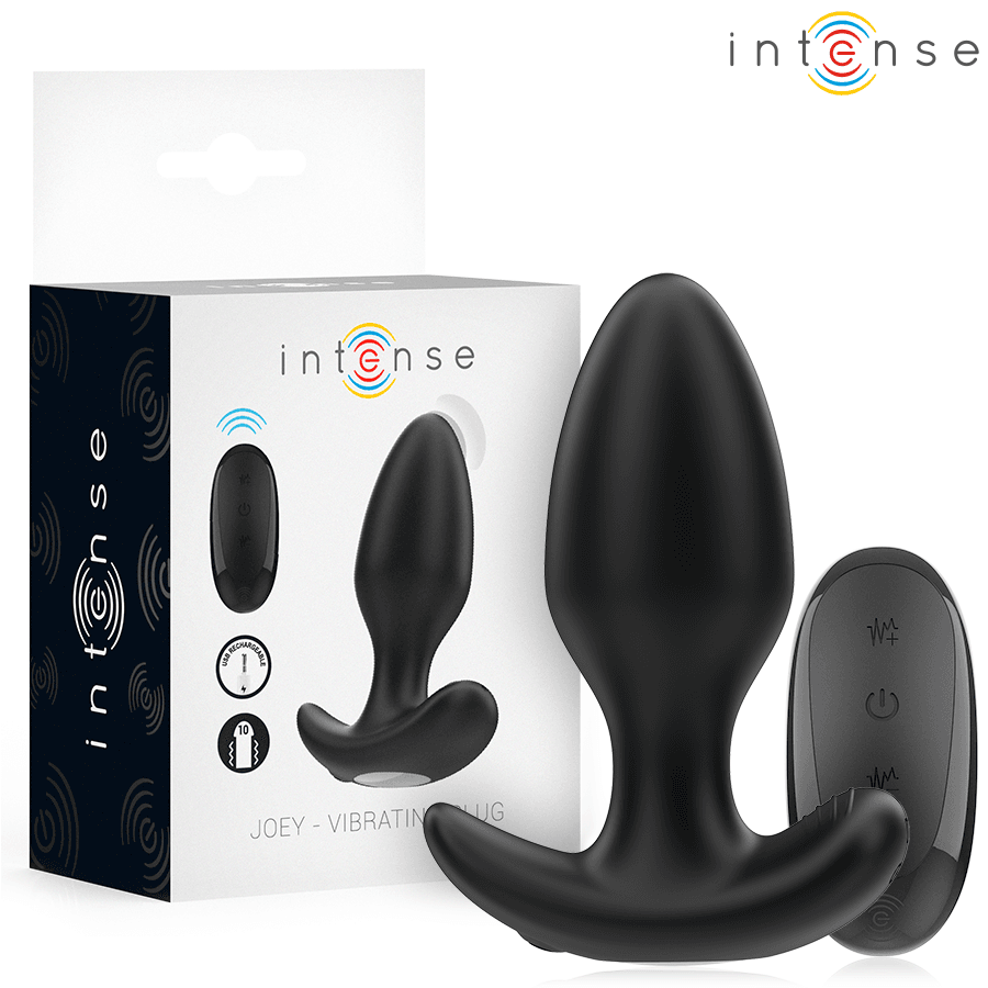INTENSE - JOEY PLUG ANAL 10 VIBRACIONES NEGRO CONTROL REMOTO