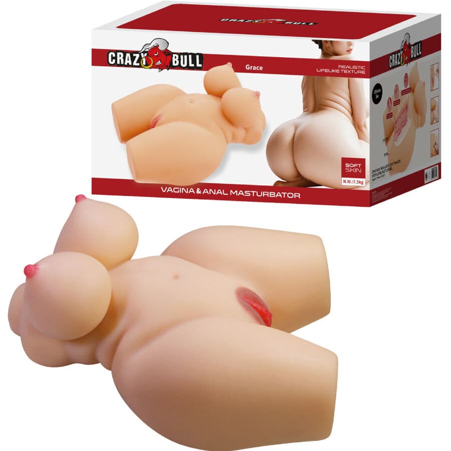 CRAZY BULL - GRACE TORSO FENIÑO REALISTA VAGINA Y ANAL 7.5 KG