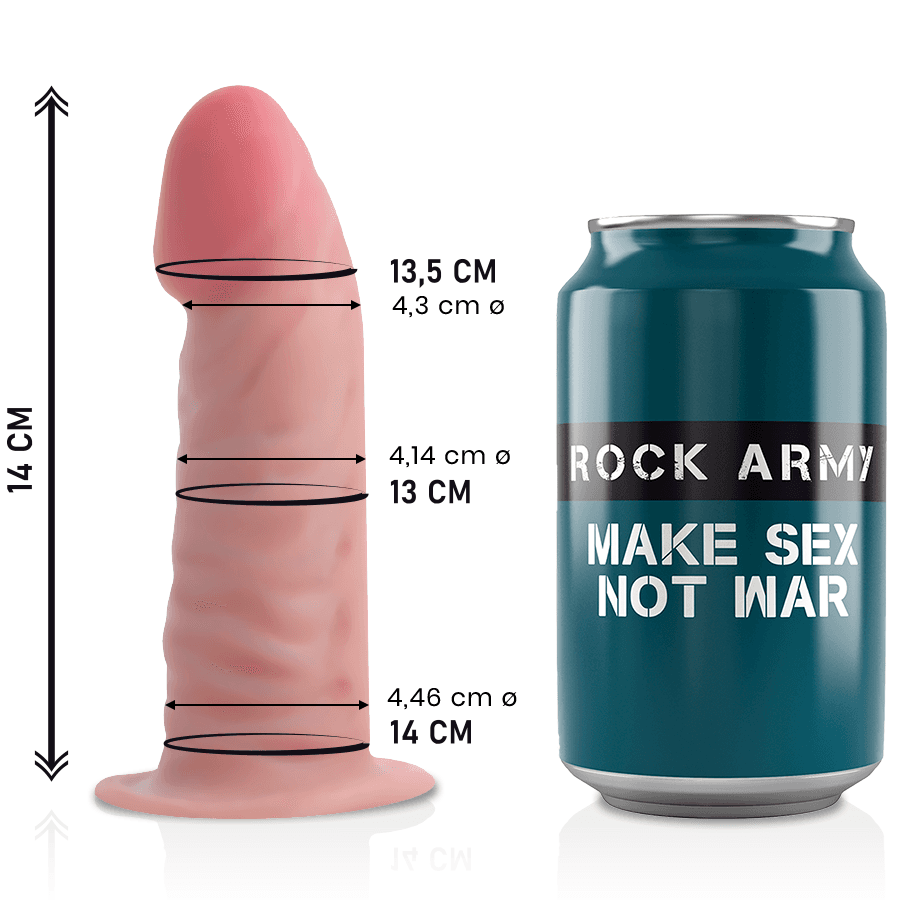 ROCKARMY -TIGER DILDO REALISTA DUAL DENSITY14 CM -O- 4.46 CM