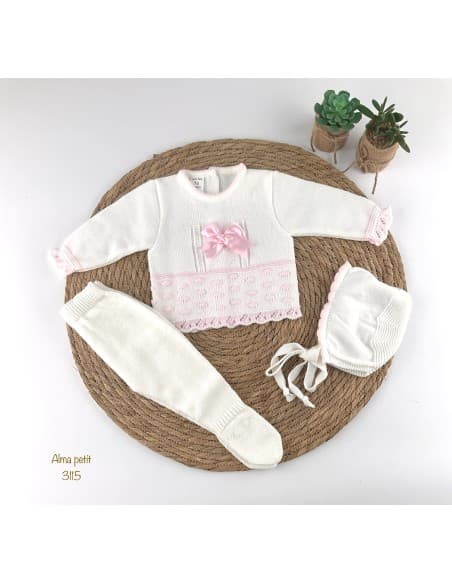 CONJUNTO BEBE LANA 3 PIEZAS ALMA 421103115