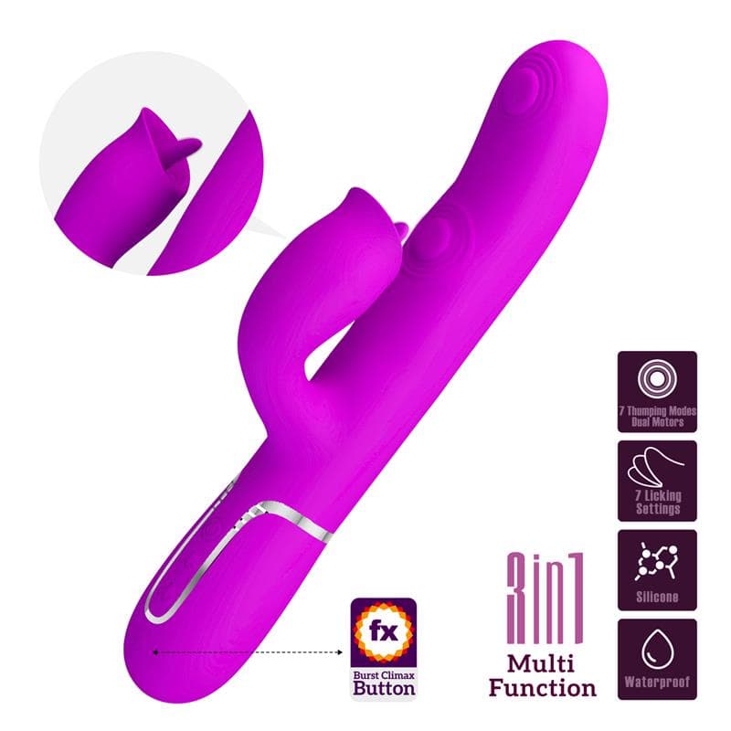 Gigi Vibrador con Licking y Thumping Fucsia