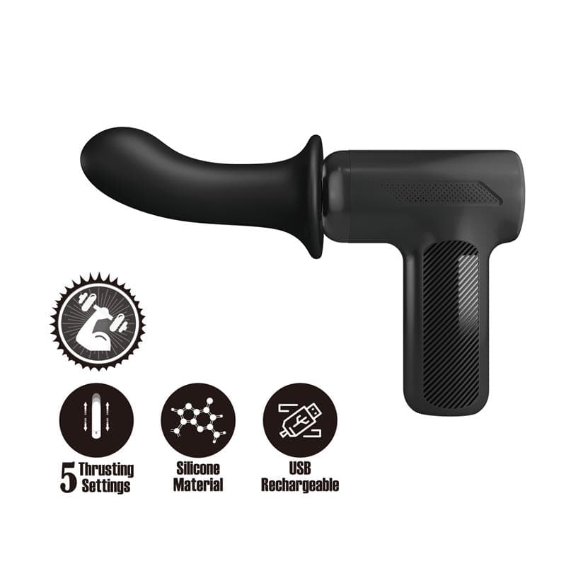 Dj Doctor Pistola de Masaje Dildo Función Empuje Negro