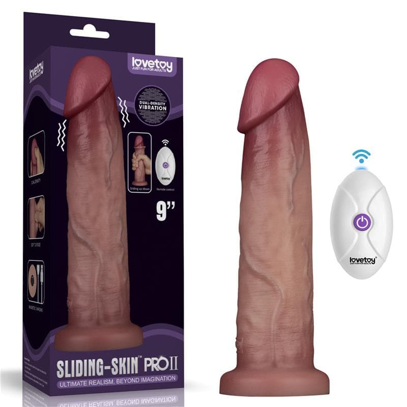 Dildo con Vibración Piel Deslizante Silicona Dual Layer 9
