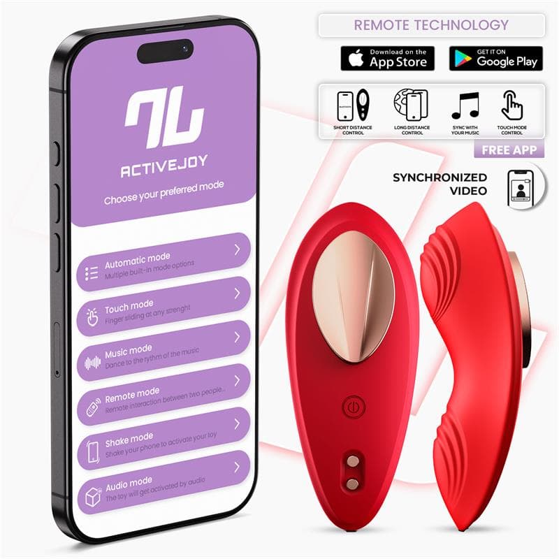 Vibrador de Braguita con APP Silicona Rojo