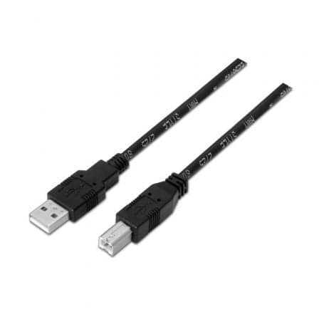 Cable USB 2.0 Impresora Aisens A101-0005/ USB Tipo-B Macho - USB Macho/ 1m/ Negro