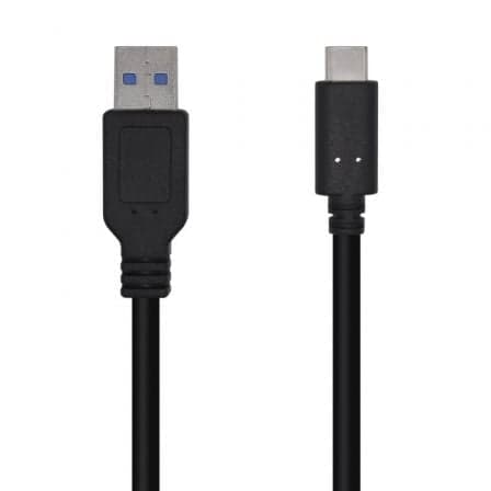 Cable USB 3.1 Tipo-C Aisens A107-0450/ USB Tipo-C Macho - USB Macho/ 10Gbps/ 1.5m/ Negro