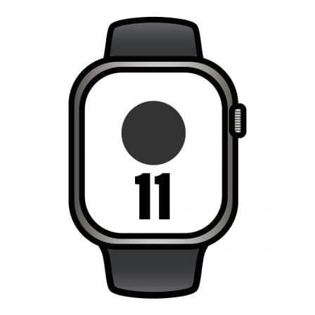 Apple Watch Series 11/ GPS/ Cellular/ 42mm/ Titanio Natural/ Correa Deportiva Negra (M/L)