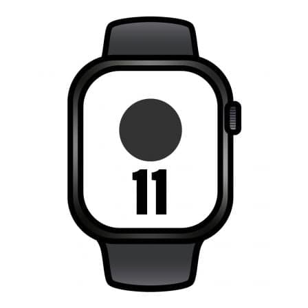 Apple Watch Series 11/ GPS/ Cellular/ 42mm/ Titanio Negro/ Pizarra Correa Deportiva Negro (M/L)