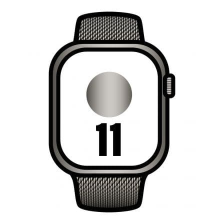 Apple Watch Series 11/ GPS/ Cellular/ 42mm/ Titanio Negro Pizarra/ Correa Negra/ Pizarra Milanese Loop