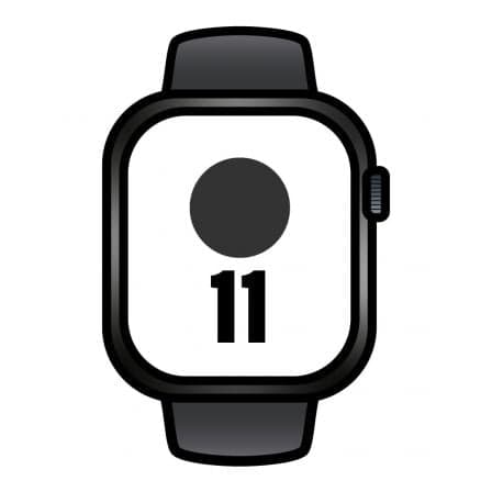 Apple Watch Series 11/ GPS/ Cellular/ 46mm/ Caja de Aluminio Negra/ Correa Deportiva Negra M/L