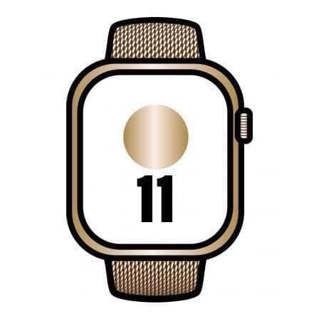Apple Watch Series 11/ GPS/ Cellular/ 46mm/ Titanio Dorado/ Correa Milanese Dorada Loop S/M