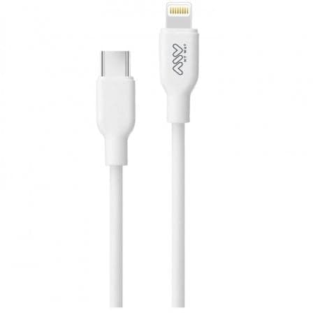 Cable USB 2.0 Tipo-C Lightning Myway MWUSC0023/ USB Tipo-C Macho - Lightning Macho/ Hasta 20W/ 480Mbps/ 1m/ Blanco