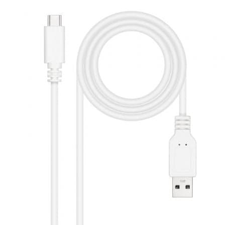 Cable USB 2.0 Nanocable 10.01.2103-W/ USB Tipo-C Macho - USB Macho/ 480Mbps/ 3m/ Blanco
