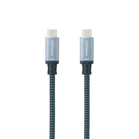 Cable USB 3.2 Tipo-C Nanocable 10.01.4103-COMB/ USB Tipo-C Macho - USB Tipo-C Macho/ Hasta 100W/ 20Gbps/ 3m/ Gris y Negro