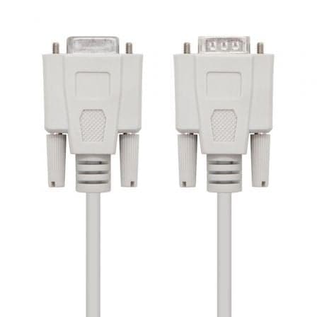 Cable Serie RS232 Nanocable 10.14.0203/ DB9 Macho - DB9 Hembra/ 3m/ Beige