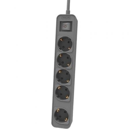 Regleta con Interruptor Philips CHP2154G/12 5 Tomas de corriente/ Cable 1.5m/ Gris