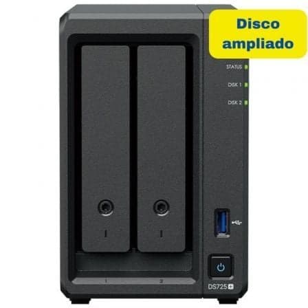 NAS Synology Diskstation DS725+/ 2 Bahías 3.5"- 2.5"/ 4GB DDR4/ 8TB/ Formato Torre